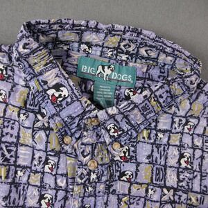 Y2K Big Dogs Funky Beach Retro Geometric Shirt Mens 2X Short Sleeve Cotton